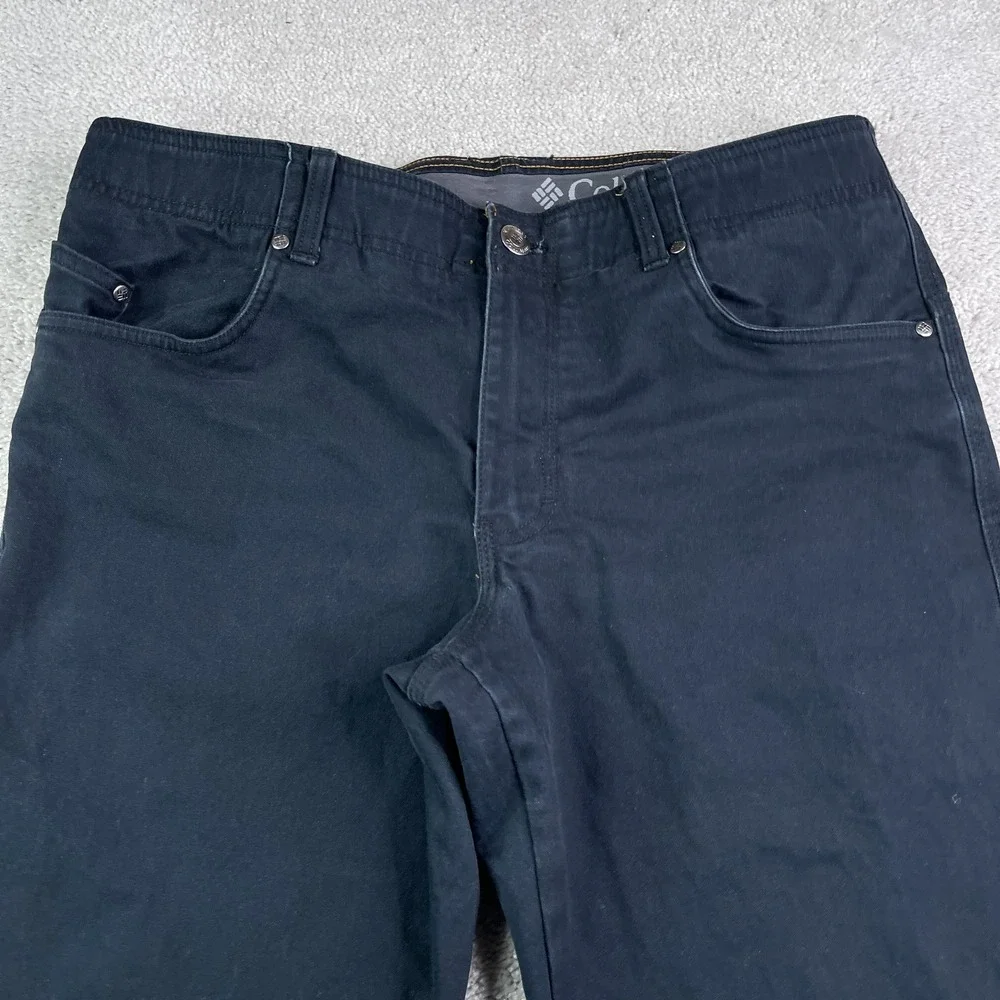 Columbia Pants Mens 34x30 Black Stretch Canvas 5-Pocket Utility Hiking Outdoors